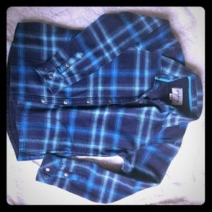 Orvis fleece lined shirt in beautiful blue plaid
